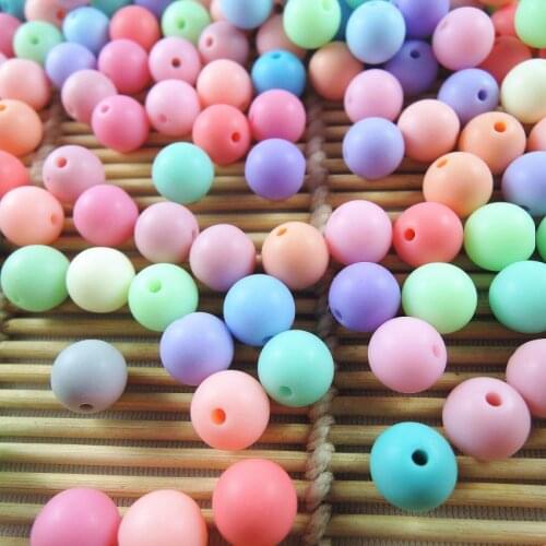 HOT 2017 NEW Wholesale 6.8.10.12.14mm Mixed Colors DIY Acrylic Matte Loose Spacer Ball Beads Handmade Jewelry Accessories AC-64
