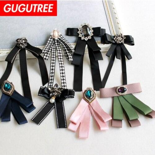 GUGUTREE brooch breastpin collar flower patch metal patches badges applique patches for clothing CH-59