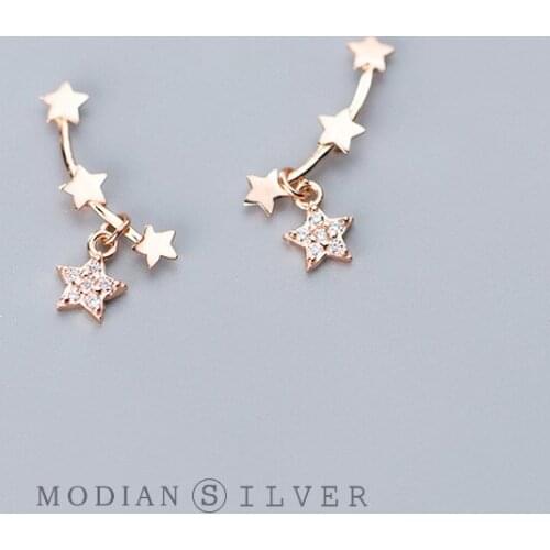 Modian Stackable Twinkle Star Sterling Silver 925 Stud Earrings for Women Fashion 3 Color Simple Ear Pin Fine Jewelry 2020 New