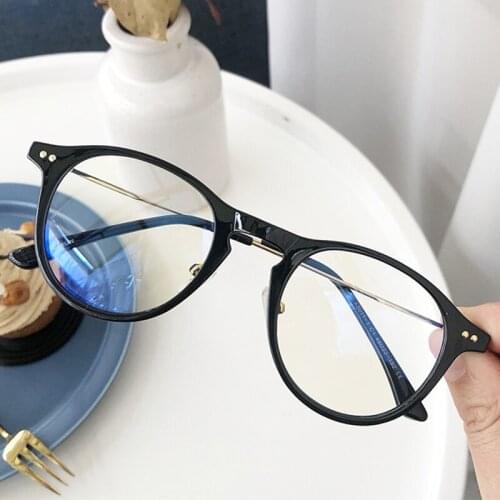Fashion Women Glasses Frame Anti Blue Light Eyeglasses Frame Vintage Round Clear Lens Glasses Optical Spectacle Frame Computer