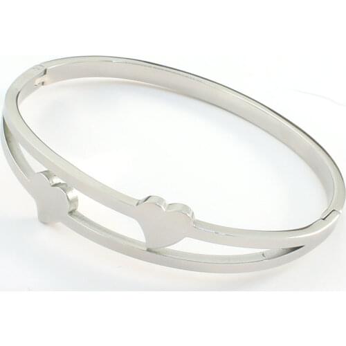 Fashion Stainless Steel Jewelry Simple Bangle Bracelet Silver Color Hot For Women Gift BEIZAQBC