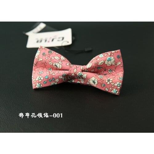 Korean version of mens wedding British bow tie cotton fabric pattern groom bow tie flower men and women tie