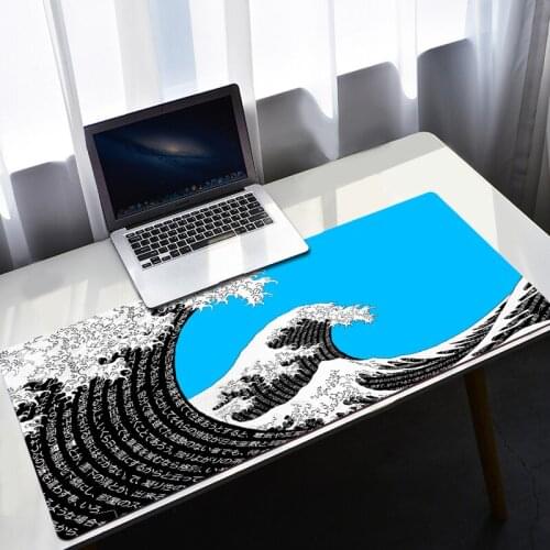 Desk Mat Wave Art Mouse Pad Gamer Gamers Accessories Pc Complete Varmilo Table Pads Gaming Mousepad Keyboard Rug Mausepad Office