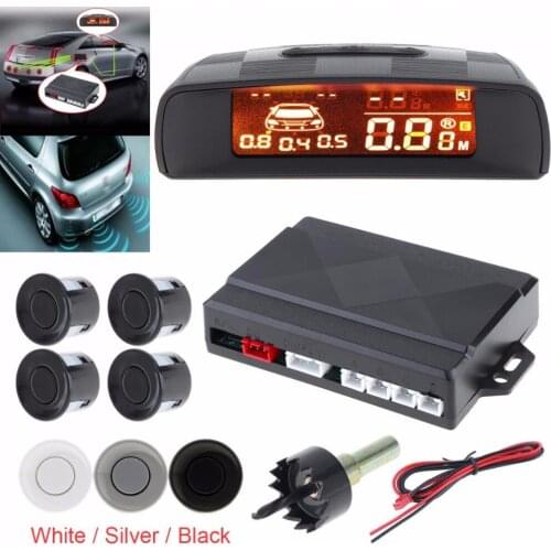 New Car Parktronic LED Parking Sensor 4 Sensors Reverse Backup Car Parking Radar Monitor Detector System Backlight Display