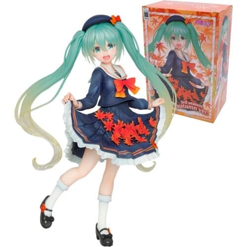 Original Action Figure Hatsune Anime Four Seasons Uniform Maple Leaf Dress Up Toy Model Birthday Gift Miku Decoration Cute Kawii