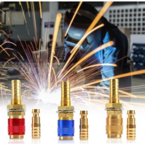 2Pcs 10mm Water Cooled Gas Adapter Quick Connector Fitting for Welding Torch Welding Torches 2021 Soldering Supplies
