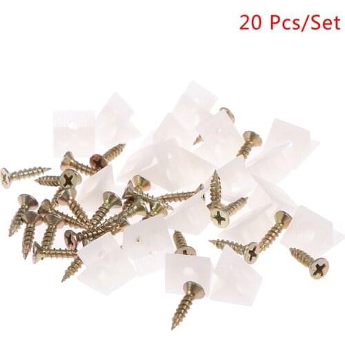 20Pcs/Lot 45 Degree Angle Plastic Corner Bracket Block For Furniture Closet Back Panel Screws
