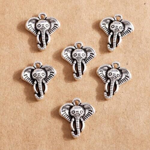 20pcs 16*18mm Cute Animal Elephant Charms Pendants for Necklaces Bracelets Earrings DIY Handmade Jewelry Making Accessories