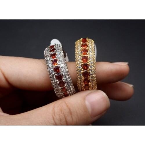 Europe and the United States popular five row Zircon Ring hip-hop simple hiphop Zircon micro-inlaid ins explosive ring