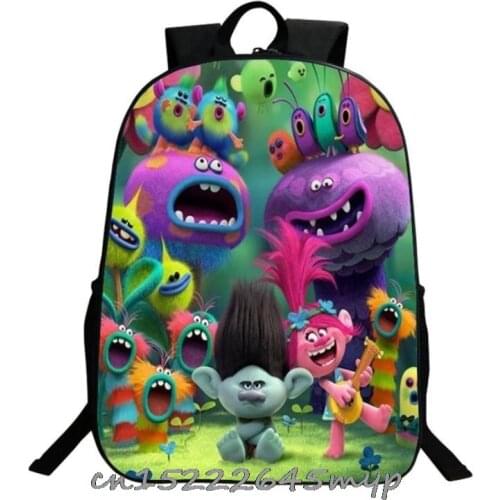 Hot Trolls 2 Bag Nylon Backpack Girls School Bag High Quality Satchel Book Bag School Backpack For Childrens birthday gift
