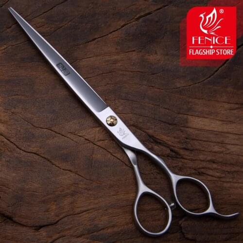 Fenice 7.0/7.5 Professional Grooming Cutting Straight Scissors Japan 440C Seratted Shear for Dogstylist