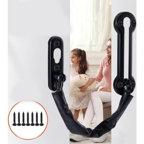 Anti-theft Chain Stainless Steel Security Door Chain Lock Thickened Door Latch Home Safety Gate Stopper with Screws