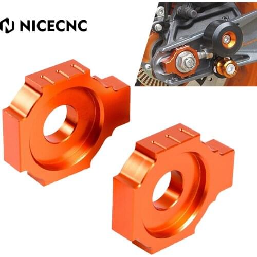 CNC Rear Axle Spindle Chain Adjuster Blocks For KTM 125 200 390 Duke 2011-2018 RC125 RC200 RC390 2014-2018