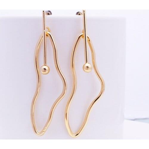 Gold Color Irregular Geometric Metal Dangle Drop Earrings For Women Personality Fashion Jewelry Statement Earrings Gift