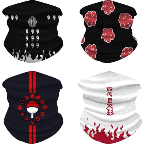 Naruto Printed Cycling Scarves Bicycle Bandana Headband Hiking Scarf Neck Warmer Half Outdoor Sprots Face Mask Ninja Veil Rayon