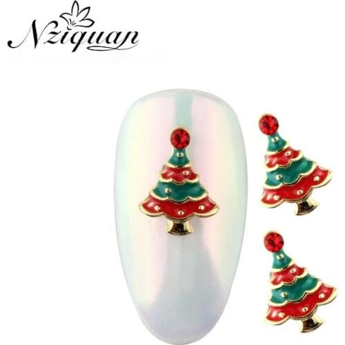 Nail Art Decorations Fashion Recommendation Christmas Tree 8*10mm3DDIY One Pack Christmas Exquisite Set Series NZIQUAN 10pcs