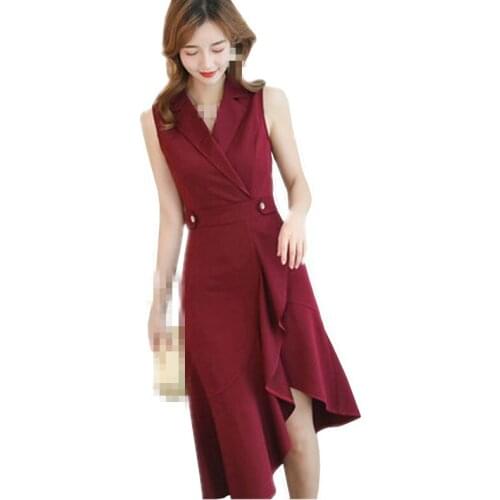 ZC1447 spring summer 2020 new women fashion trend casual temperament show slim sleeveless dress cheap wholesale