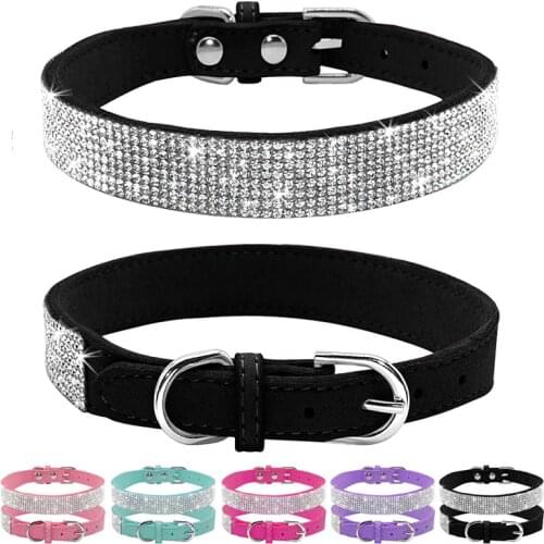 Dog Cat Accessories Collar Bling Rhinestone Pet Chihuahua Puppy Kitten Collar Necklace For Small Medium Dogs Cats Pug Yorkshire