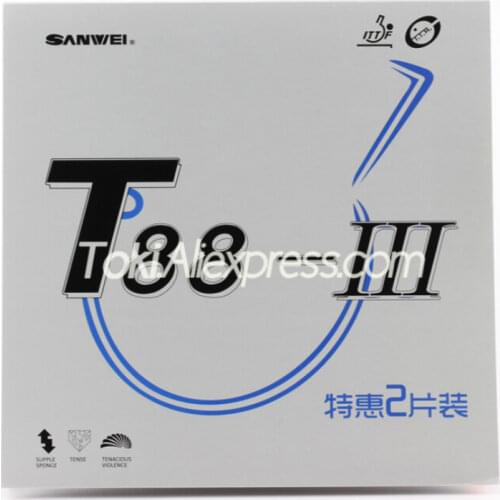 1 Red + 1 Black) SANWEI T88-3 Table Tennis Rubber (Half-sticky) Original SANWEI T88 Ping Pong Sponge