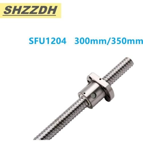 1 piece SFU1204 300/350mm length machined/unmachined ball screw with 22mm ball nut for BK/BF10 EK/EF10 FK/FF10 CNC accessories