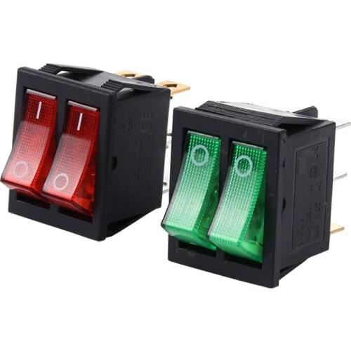 1pcs On-Off KCD8-212N KCD2 6Pin Black Red Boat Car Rocker Switch 16A 250V 20A 125V AC Button 6P 24*30mm 24x30 KCD3-606 KCD3-2