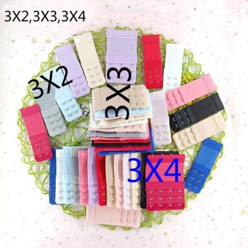 100pcs/lot Elastic Bra EXTENDER Underwear Lingerie Extension Buckle Quality Stainless Sewing Accessories