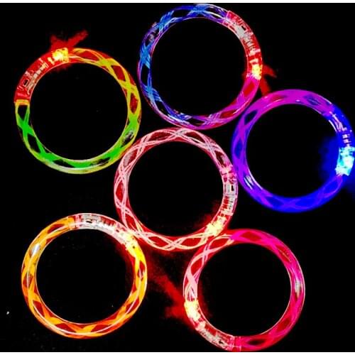 12pcs/lots LED Bracelet Multicolor Light Up Acrylic Bangle For Party Bar Halloween Christmas Gift Led Toys Party Decoration