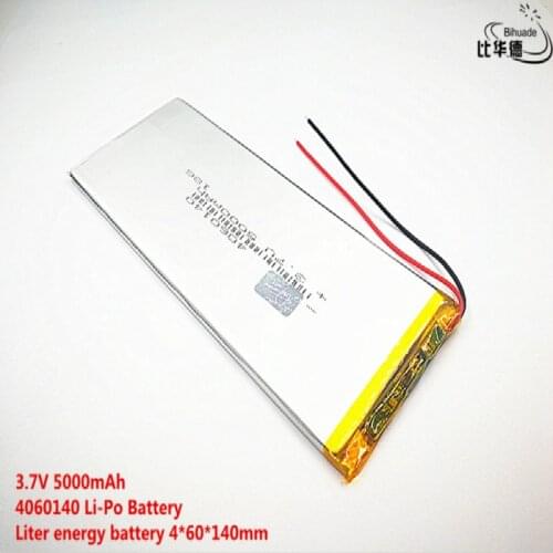 2pcs Liter energy battery 3.7V,5000mAH 4060140 Polymer lithium ion / Li-ion battery for tablet pc 7 inch 8 inch 9inch,mp3,mp4