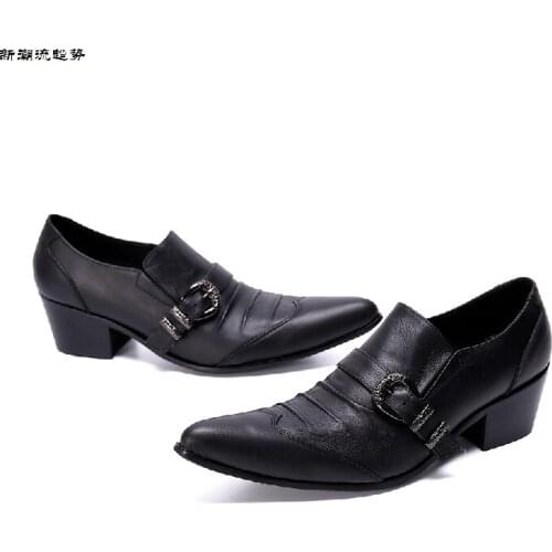 2020 Fashion Man Formal Shoes High Quality Genuine Leather Personality Men Business Dress Oxford Buckle Wedding Shoes US 13
