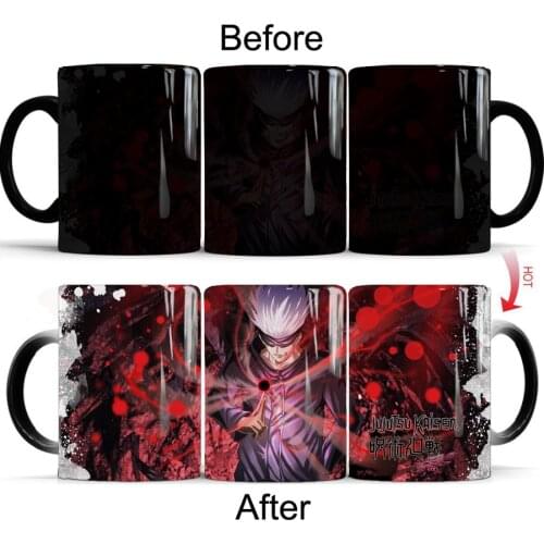 2021 Jujutsu Kaisen Color Changing Coffee Mug 11oz Heat Sensitive Magic Ceramic Tea Milk Coffee Cup