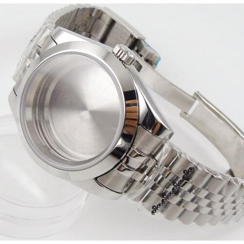 Fit NH35 NH36 MIYOTA 8215 Automatic Movement Stainless Steel Watch Case Sapphire Glass Jubilee Bracelet