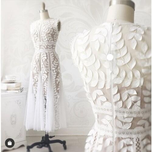 2020 LFY New Style LE127 3D Applique off white Mesh Tulle French Lace for Wedding bridal dress