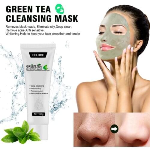 40g/60g Green Tea Moisturizing Face Mask Oil Control Face Cleansing Mask Blackhead Acne Remove Peel Off Mask Skin Care