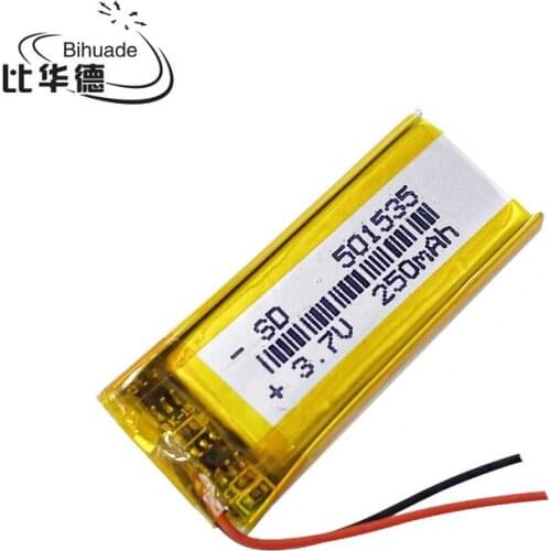 5pcs/lot Liter energy battery 3.7V 250mAh 501535 Lithium Polymer Li-Po Rechargeable Battery For Mp3 MP4