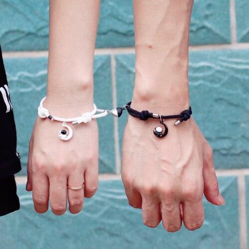 2021 2pcs Matching Couple Bracelet For Lovers Fish Moon Astronaut Relationship Braclet Boyfriend Girlfriend Valentines Day Gift