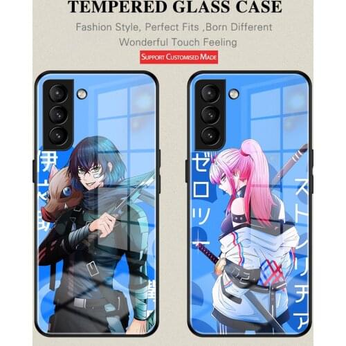 Anime Demon Slayer Kochou Shinobu phone case For Samsung Note8 9 10 20 S8 9 10 10E 20 20Plus 21 21Ultra tempered glass shell
