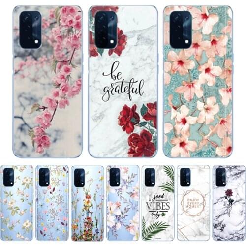 For Oppo A74 A54 5G Case OppoA54 Lovely flowers Soft Silicone Clear Back Cover For Oppo A 54 74 5G OppoA74 Phone Cases Bumper