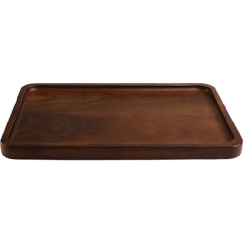 Wood Serving Tray Square Breakfast Sushi Snack Bread Dessert Cake Plate Food Storage Dish for Hotel Home Serving Tray