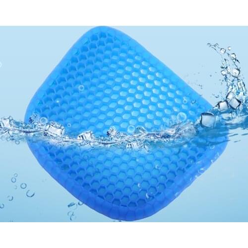 Breathable Durable Soft Double Layer Gel Cushion Gel Seat Cushion with Non-Slip Cover for Pressure Relief