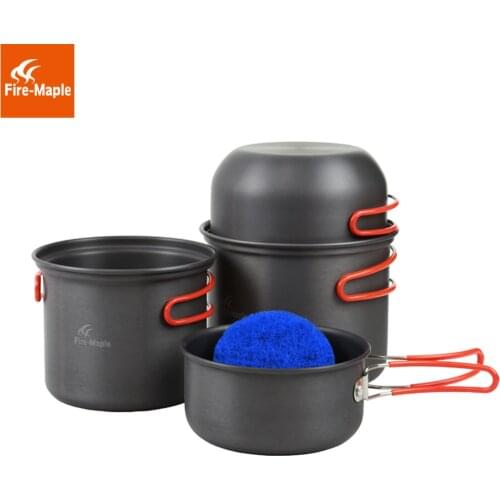 Fire Maple Lunch Box Set Outdoor Camping Tools Foldable Cooking Crockery For Tourism Aluminum Alloy for 2-3 Persons FMC-208
