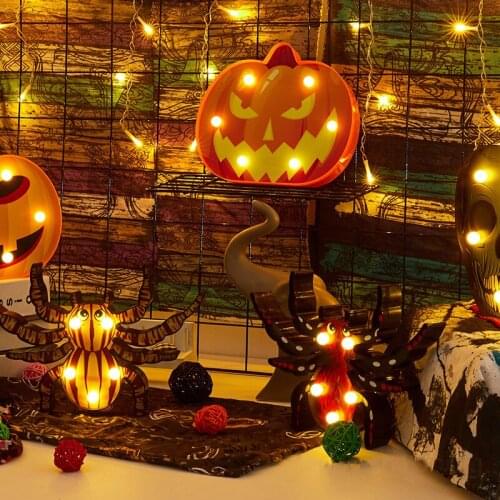 Modeling Lights Halloween Atmosphere Tools Battery Decoration Lights Pumpkin Decor Lanterns Home Outdoor Night Warm White Lights