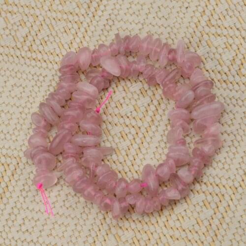 Chip shape natural roses quartz stone beads natural stone beads DIY loose beads for jewerly making strand 15 "