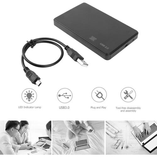 2.5 inch USB 2.0 External Hard Disk Case SATA HDD Box Adapter Gbps Box Hard Drive Enclosure Support 2TB HDD Disk For PC WIndows