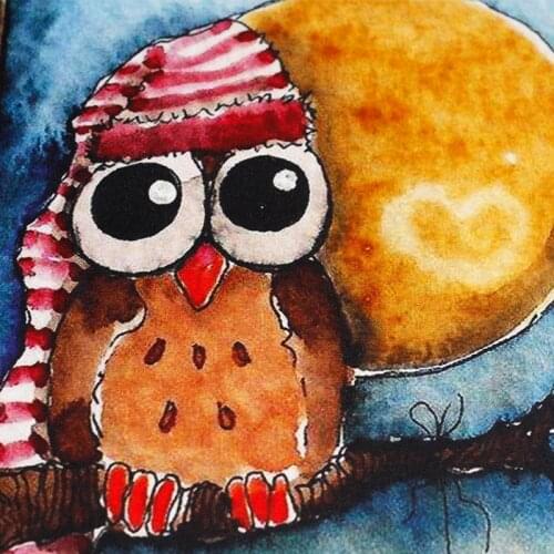 Red Raspberry Blue Owl Printed 12momme Silk Crepe De Chine 100%Silk Garment Materials Women Shirts Sewing Cloth Freeshipping