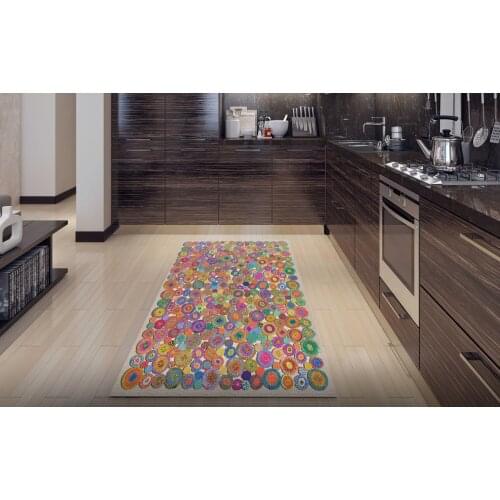 Cakara Pattern Kitchen Carpet, Fan carpet anti-slip floor carpet, teenagers carpet area rugs