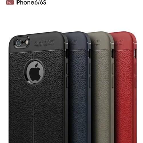Imitate Leather Lichee Pattern Soft TPU Mobile Phone Protective Cases for iPhone 6/iPhone 6s,Dustproof,Anti-Scratch TPU Cases