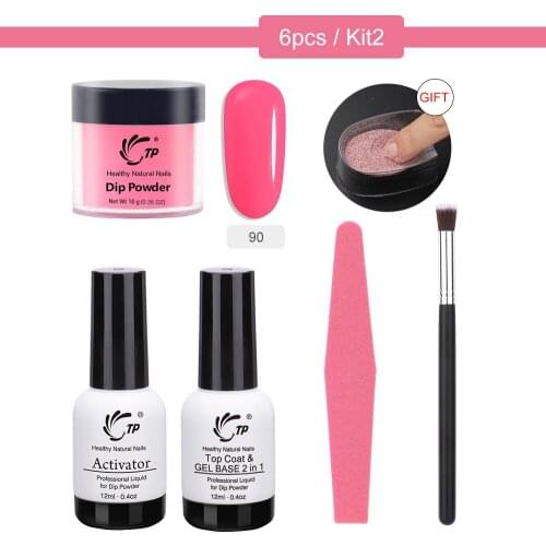 Dipping Powder Set French White Nail Manicure Starter Kits Without Lamp System for Nails art Glitter Polish Holographic Gradient