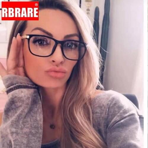 RBRARE Computer Glasses Women Classic Flat Light Vintage Alloy Frame Clear Glasses Transparent Eyeglasses Frames Men Women