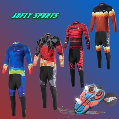 O Outono E O Inverno Masculinos Usam Ternos De Ciclismo De Mangas Compridas, Jaquetas Quentes, Meia-Calça e Calças De Ciclismo