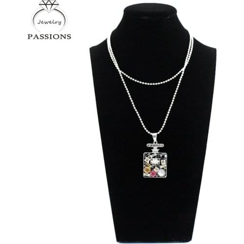 Fashion Jewelry Pendant Necklace Colorful Rhinestone Necklaces&Pendants Vintage Maxi Sweater Chain Necklace For Women
